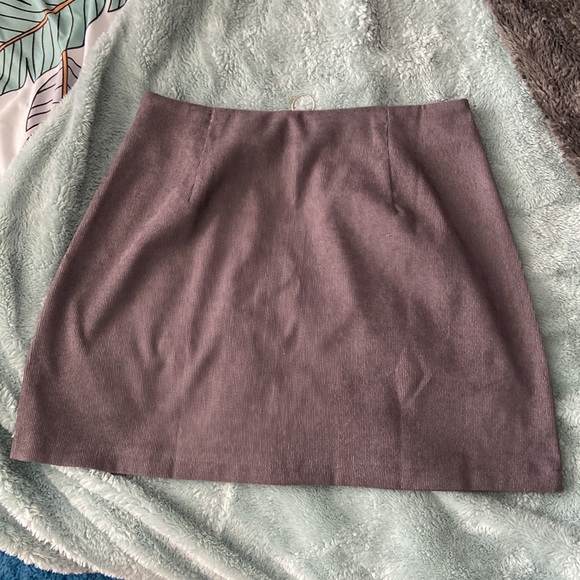 Mocha brown front zip skirt - Picture 2 of 3